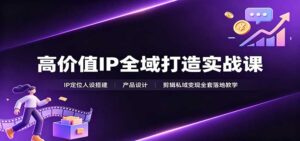 高价值IP全域打造实战课：IP定位人设搭建，产品设计，剪辑私域变现全套落地教学-宝藏屋创业网