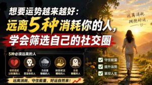 付费文章：想要运势越来越好：远离5种消耗你的人，学会筛选自己的社交圈-宝藏屋创业网