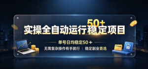 实操全自动运行稳定项目,单号日均稳定50+,无需复杂操作有手就行,稳定副业首选【揭秘】-宝藏屋创业网