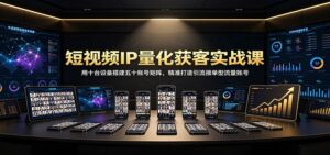短视频IP量化获客实战课:用十台设备搭建五十账号矩阵,精准打造引流接单型流量账号-宝藏屋创业网