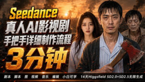 3分钟真人AI影视剧怎么做？SD 2.0手把手完整制作流程｜Higgsfield 14天SD 2.0/2.5无限生成-宝藏屋创业网