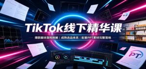 TikTok线下精华课:爆款脚本架构拆解,成熟选品体系,配套PPT素材完整落地-宝藏屋创业网