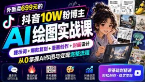 外面卖699元的抖音10W粉博主AI绘图实战课：提示词+爆款复刻+漫画创作+封面设计，从0掌握AI作图与变现完整流程-宝藏屋创业网