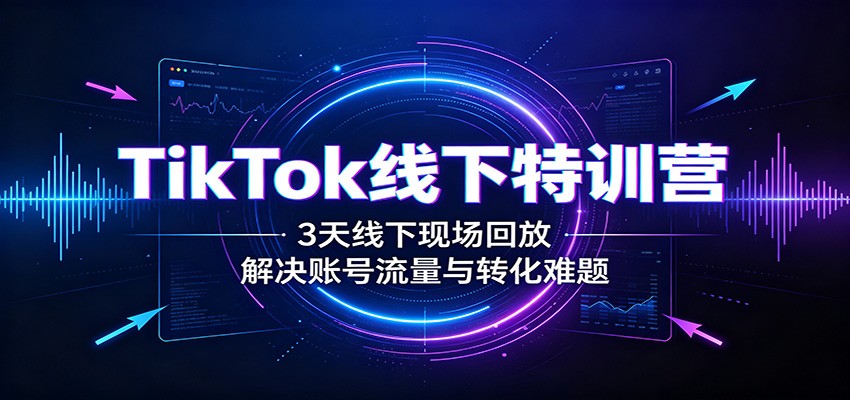 TikTok线下特训营：3天线下现场回放，解决账号流量与转化难题-宝藏屋创业网