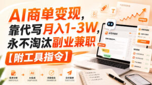 AI商单变现,靠代写月入1-3W,永不淘汰副业兼职【附工具指令】【揭秘】-宝藏屋创业网
