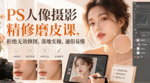 PS人像摄影精修磨皮课,拒绝无效修图,落地实操,通俗易懂-宝藏屋创业网