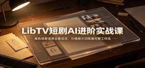 LibTV短剧AI进阶实战课:角色场景道具全套设定,分镜提示词搭建完整工作流-宝藏屋创业网