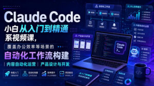Claude Code小白从入门到精通系视频课,覆盖办公效率等场景的自动化工作流构建|内容自动化运营|产品设计与开发-宝藏屋创业网