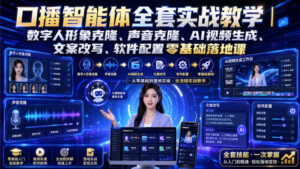 口播智能体全套实战教学|数字人形象克隆、声音克隆、AI视频生成、文案改写、软件配置零基础落地课-宝藏屋创业网