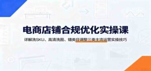 电商店铺合规优化实操课：详解洗SKU、高清洗图、错类目调整三类主流运营实操技巧-宝藏屋创业网