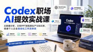 Codex职场AI提效实战课:从数据分析、文档PPT到视频生产与知识库,搭建个人企业自动化工作流体系-宝藏屋创业网