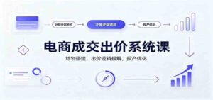 电商成交出价系统课:计划搭建,出价逻辑拆解,投产优化-宝藏屋创业网