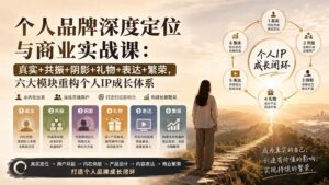 (20140期)个人品牌深度定位与商业实战课:真实+共振+阴影+礼物+表达+繁荣,六大模块重构个人IP成长体系-宝藏屋创业网