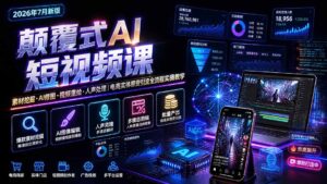颠覆式AI短视频课｜素材挖掘，AI修图，视频重绘，人声处理｜电商实体带货引流全流程实操教学-宝藏屋创业网