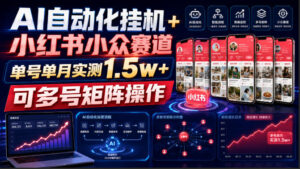 AI自动化挂G+小红书小众赛道,单号单月实测1.5w+,可多号矩阵操作【揭秘】-宝藏屋创业网