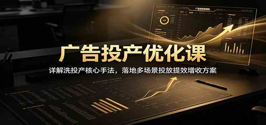 广告投产优化课：详解洗投产核心手法，落地多场景投放提效增收方案-宝藏屋创业网
