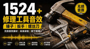 1524个宝藏剪辑无损音效!日常常见工具音效包,如砍含扳手、剪刀、锯,泵,斧头,锤子工具等,中文分类-宝藏屋创业网
