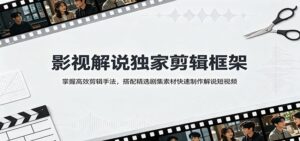 影视解说独家剪辑框架:掌握高效剪辑手法,搭配精选剧集素材快速制作解说短视频-宝藏屋创业网