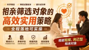 付费文章:相亲筛选对象的高效实用策略,全程落地可实操,规避短择、利己型相亲对象-宝藏屋创业网