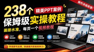 238个精美ppt案例保姆级实操教程：画册水准，每页一个视频教程，操作详细易懂！-宝藏屋创业网