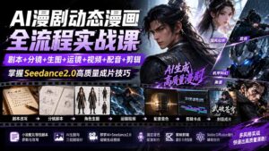 AI漫剧动态漫画全流程实战课:剧本+分镜+生图+运镜+视频+配音+剪辑,掌握Seedance2.0高质量成片技巧-宝藏屋创业网
