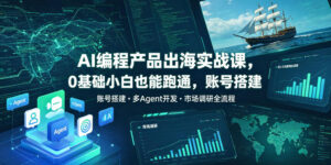 AI编程产品出海实战课,0基础小白也能跑通,账号搭建・多Agent开发・市场调研全流程,月入千刀跨境变现教程(更新)-宝藏屋创业网