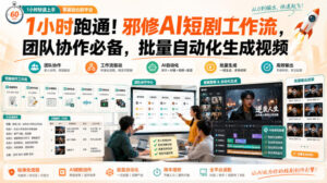 1小时跑通!邪修AI短剧工作流,团队协作必备,批量自动化生成视频-宝藏屋创业网