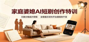 家庭婆媳AI短剧创作特训：文案分镜成片剪辑，全套提示词与平台潜规则干货-宝藏屋创业网
