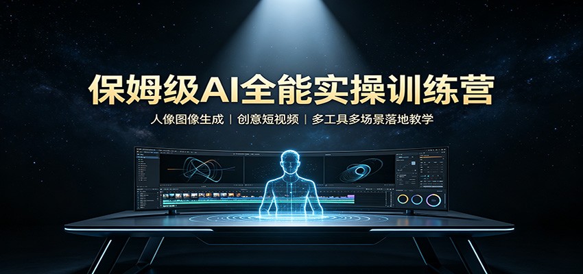 保姆级AI全能实操训练营：人像图像生成，创意短视频，多工具多场景落地教学-宝藏屋创业网