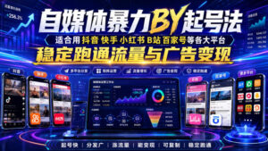 自媒体暴力搬运起号法,适合用抖音快手小红书B站百家号等各大平台,稳定跑通流量与广告变现-宝藏屋创业网