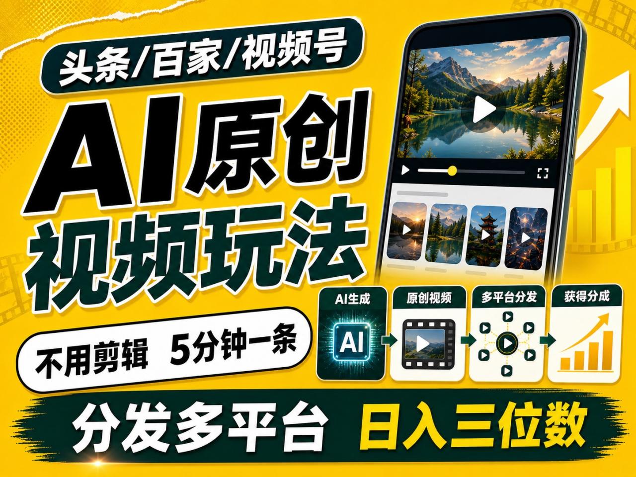 2026头条百家号升级玩法 5分钟一条原创视频 发多平台赚收-宝藏屋创业网