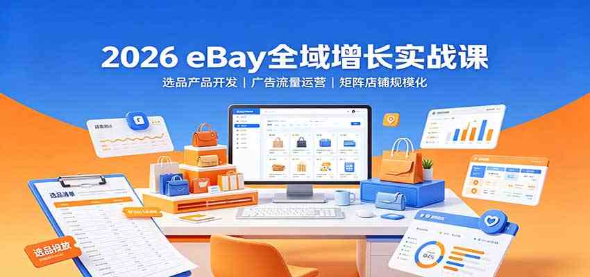 2026 eBay全域增长实战课：选品产品开发，广告流量运营，矩阵店铺规模化-宝藏屋创业网
