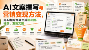 AI文案撰写与营销变现方法,用AI指令高效生成朋友圈、社群、发售文案-宝藏屋创业网
