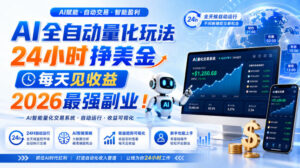 AI全自动量化玩法，24小时挣美金，每天见收益，2026最强副业！【揭秘】-宝藏屋创业网