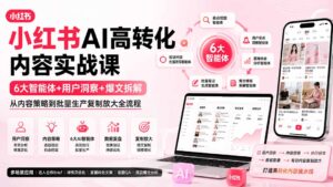 小红书AI高转化内容实战课:6大智能体+用户洞察+爆文拆解,从内容策略到批量生产复制放大全流程-宝藏屋创业网
