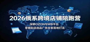 2026俄系跨境店铺陪跑营:深耕OZON与WB平台,掌握起店选品广告全套落地打法-宝藏屋创业网