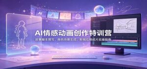 AI情感动画创作特训营:故事脚本撰写,角色场景生成,剪辑后期成片实操指南-宝藏屋创业网