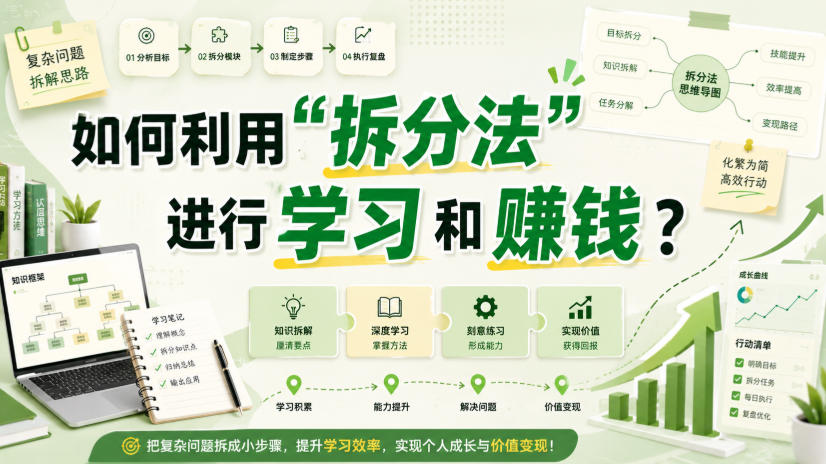 付费文章：如何利用“拆分法”进行学习和賺钱？-宝藏屋创业网