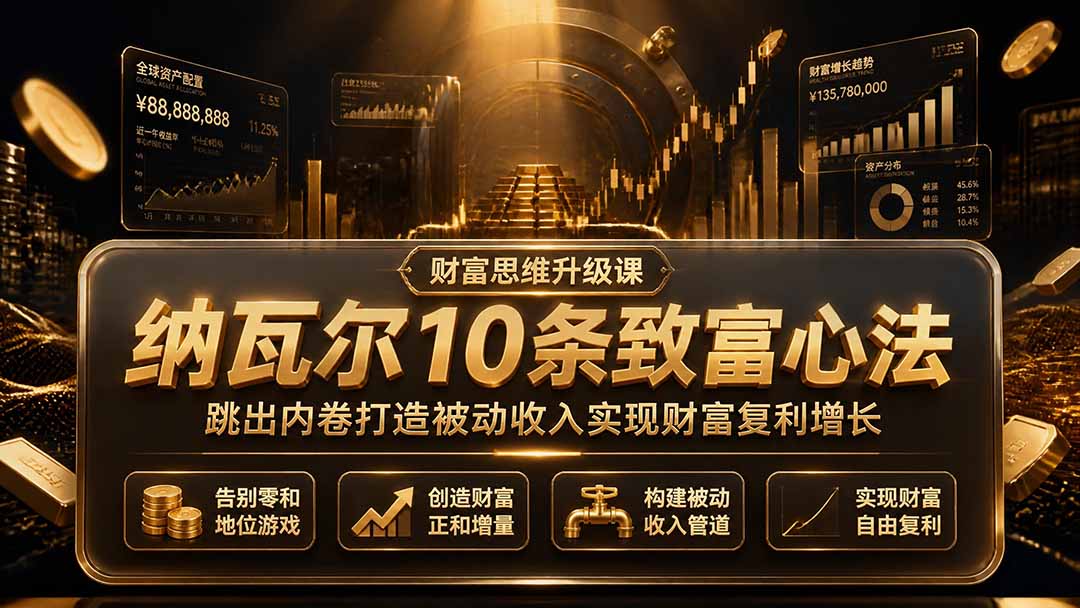 付费文章：纳瓦尔10条致富心法，跳出内卷打造被动收入实现财富复利增长-宝藏屋创业网