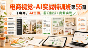 电商视觉-AI实战特训班第55期,干电商,AI生图,前沿技法+商业实战-宝藏屋创业网