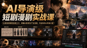 AI导演级短剧漫剧实战课,从单条视频到连续大片,掌握AI影视生产全流程,开启你的AI导演之路!-宝藏屋创业网