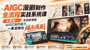 AIGC漫剧制作全流程实战系统课，从零到一全流程掌握AIGC制作能力，一条龙做出爆款漫剧-宝藏屋创业网