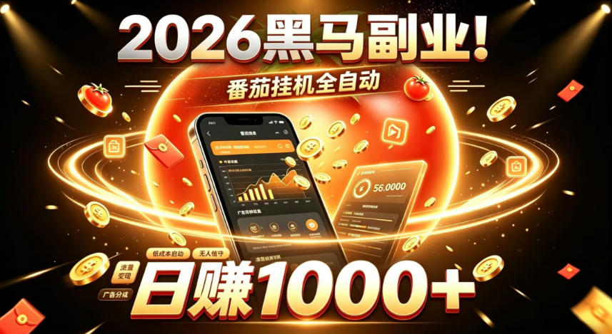 2026黑马副业！番茄挂G全自动日入1000+，操作最简单、门槛最低的线上轻资产项目【揭秘】-宝藏屋创业网