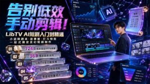 告别低效手动剪辑!LibTV AI短剧入门到精通,小说转剧本方法,故事板打斗特效一站式搞定玄幻短剧制作-宝藏屋创业网