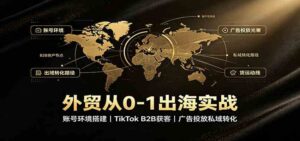 外贸从0-1出海实战:账号环境搭建,TikTok B2B获客,广告投放私域转化-宝藏屋创业网