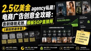 (20170期)2.5亿美金agency私藏!电商广告创意全攻略:告别烧钱无效,模板SOP直接用【原创双语字幕】-宝藏屋创业网