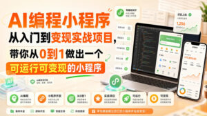AI编程小程序从入门到变现实战项目，带你从0到1做出一个可运行可变现的小程序-宝藏屋创业网
