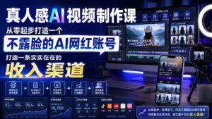 真人感AI视频制作课,从零起步打造一个不露脸的AI网红账号,打造一条实实在在的收入渠道【原创双语字幕】-宝藏屋创业网