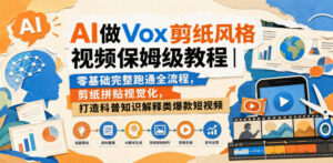 AI做Vox剪纸风格视频保姆级教程|零基础完整跑通全流程,剪纸拼贴视觉化,打造科普知识解释类爆款短视频-宝藏屋创业网