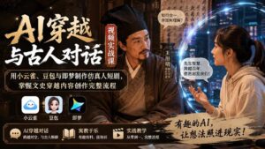 (20171期)AI穿越与古人对话视频实战课:用小云雀、豆包与即梦制作仿真人短剧,掌握文史穿越内容创作完整流程-宝藏屋创业网